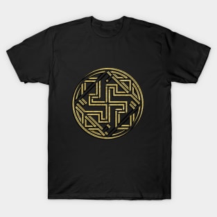 Geometric Celtic Viking Art with Gold T-Shirt